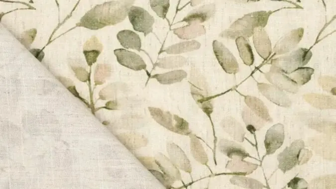 Digi Natural Lin Lissy \\u2013 Viscose Linnen Stof met Bladeren Veilige Betaling