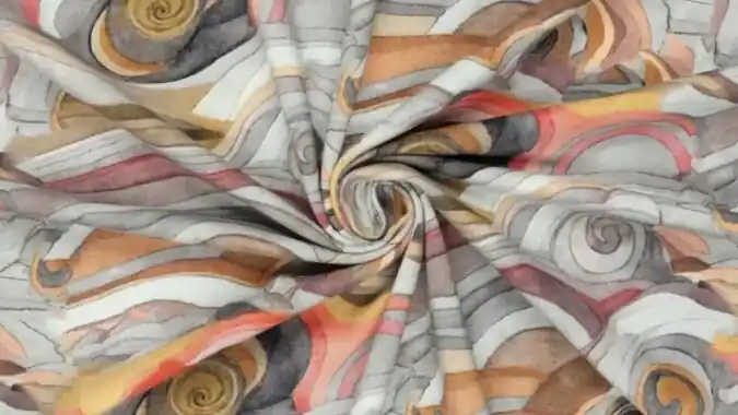 Aanbieding Digitale katoen stretch jersey met print \\u2013 Digi Grey Hues