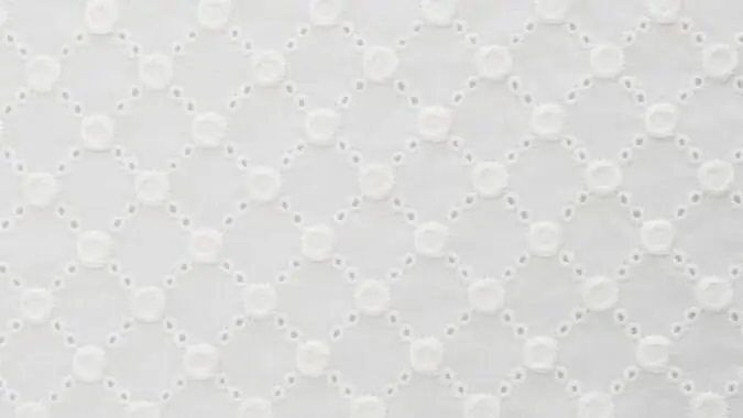 Witte katoenen embroiderie stof \\u2013 Swiss embroidery katoen Korting