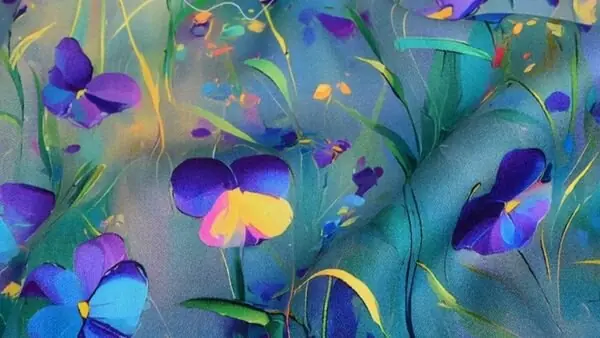 Speciale Aanbieding PRE-ORDER Groen-blauwe viscose stof met bloemenprint \\u2013 soepel & ademend