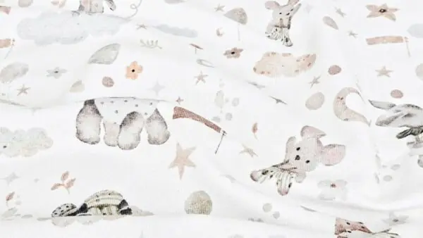 Zachte Jersey Stof Dreams met Dieren \\u2013 Baby & Kinderstof Hoge Kwaliteit