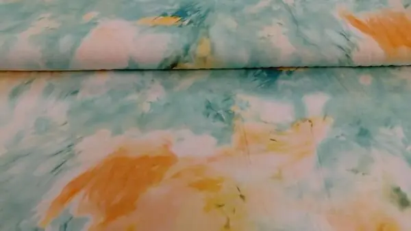 Rechtstreeks Van De Fabrikant Viscose Satijn Blurricio \\u2013 100% viscose satijn stof (groen-geel-wit)