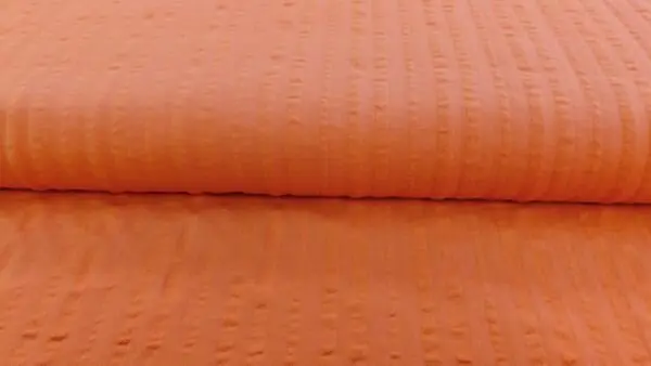 Finale Uitverkoop Seersucker stof \\u2013 Chalk Cotton \\u2013 135 cm \\u2013 Zalmroze \\u2013 100 % katoen