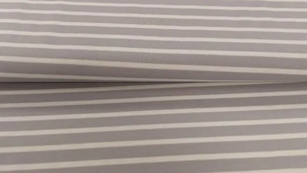 Gestreepte Polyester Tricot Stof - Grijs\\/Wit Populair