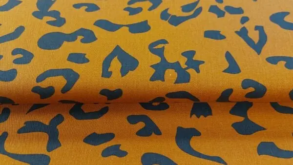 Tijdelijk Beschikbaar Denim stof luipaardprint bruin zwart