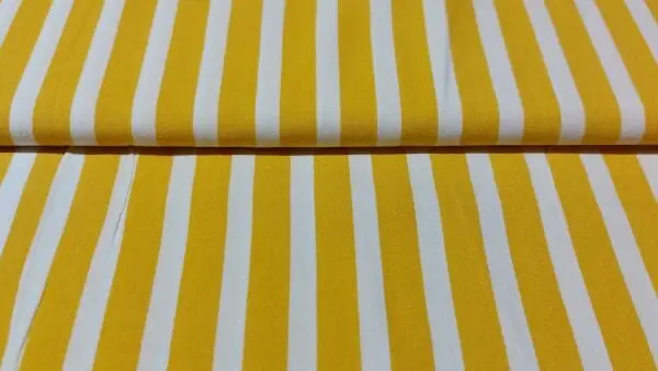 Geel wit gestreepte viscose crêpe Express Levering