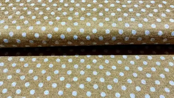 Gereduceerde Prijs Donker gouden katoenen jacquard met stippen