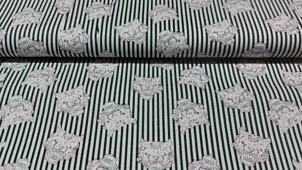 Stretch katoen zwart-wit tijgerprint \\u2013 FiberMood Direct Verzonden