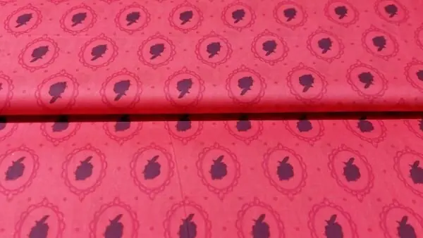 Direct Beschikbaar Rode katoen met getekende portretten