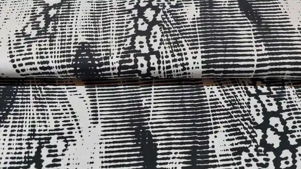 Zwart wit abstract bedrukte viscose jersey Hete Deal