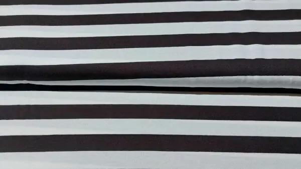 Zwart wit gestreepte viscose jersey stof Gecertificeerd