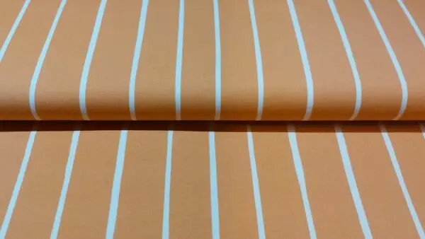 Zalm roze sweat stof French Terry met strepen - Eva Mouton Premium