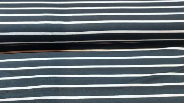 Trendy zwart wit gestreepte dunne stretch stof Koop Vandaag