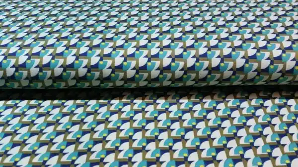 Stretchy tricot met abstract motief Meest Verkocht