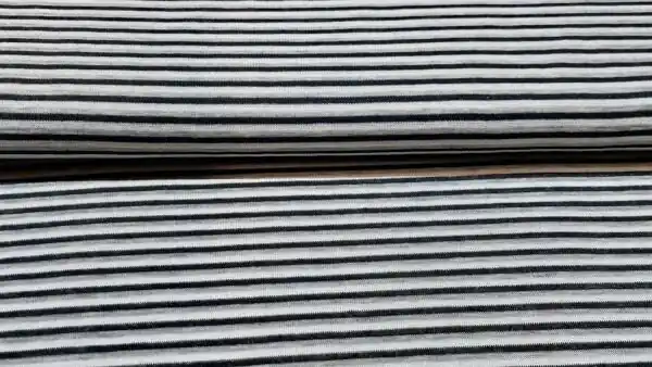 Alleen Vandaag Gestreepte tricot stof (zwart, licht grijs en wit)