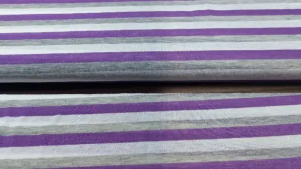Gestreepte tricot stof (Paars, wit, licht grijs) Betrouwbaar