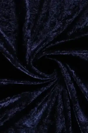 Velours de panne - Crushed velvet stof - Marine Blauw Voordeelprijs