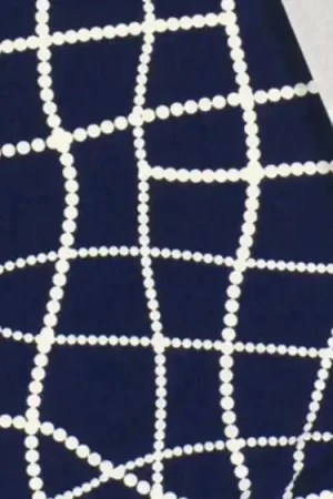 Viscose jersey stof met stippen in marine thema Fabrieksprijs