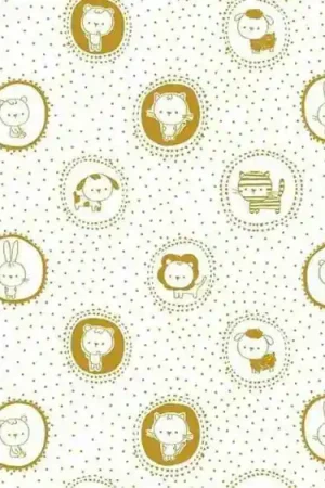 Wit gele katoenen stof sweet animal van het merk Poppy Tijdelijk Beschikbaar