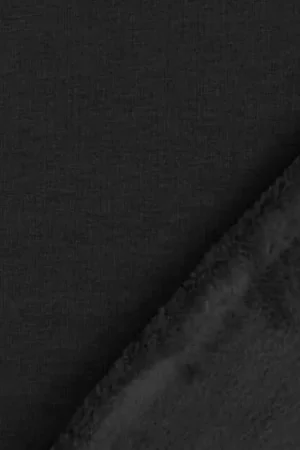 Zwarte uni alpen fleece stof - de mooiste basis stoffen voor de winter Betrouwbaar