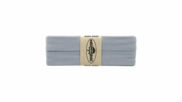 Speciale Aanbieding Oaki Doki - Jersey Tricot Biaisband 20mm 3m - 063 Grijs