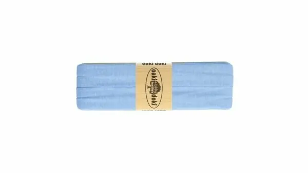 Beperkte Voorraad Oaki Doki - Jersey Tricot Biaisband 20mm 3m - 103 Hemel Blauw