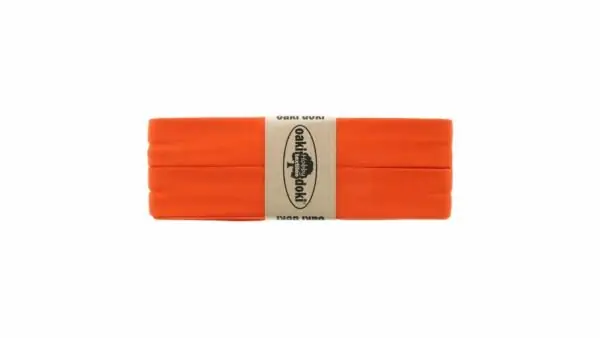Rechtstreeks Van De Fabrikant Oaki Doki - Jersey Tricot Biaisband 20mm 3m - 934 Fel Oranje