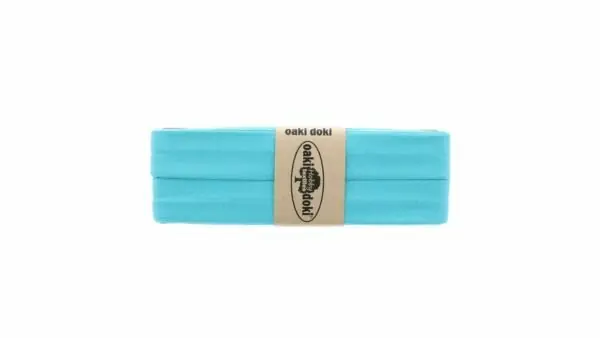 Rechtstreeks Van De Fabrikant Oaki Doki - Jersey Tricot Biaisband 20mm 3m - 473 Licht Blauw