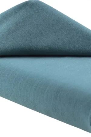 Weekendaanbieding Linnen viscose stone washed blauw petrol