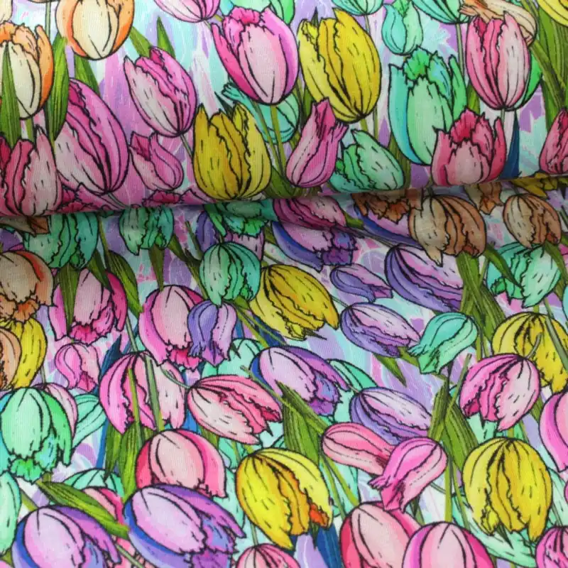 Viscose Tricot Stof Digitaal 52063/1 Flitsaanbieding