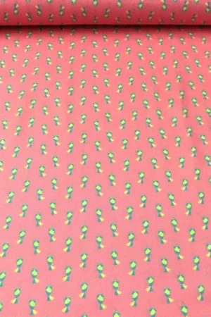 Viscose roze met vogeltje Express Levering