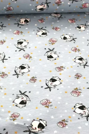 Voordeelprijs Tricot katoen printed 090