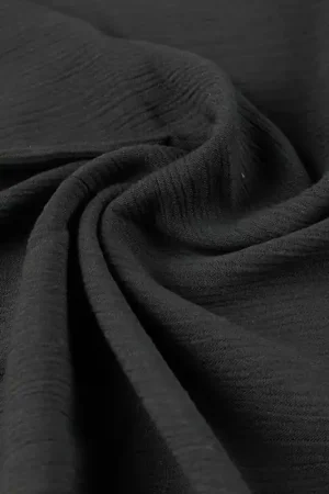 Viscose borken crepe zwart Superprijs