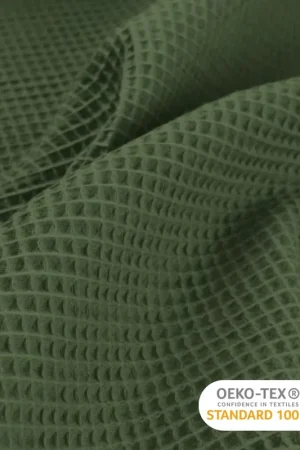 Wafel katoen legergroen Gratis Retour