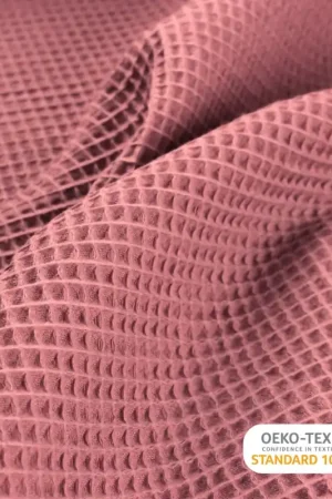 Wafel katoen terracotta Koopje