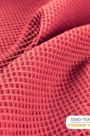 Wafel katoen rood Weekendaanbieding