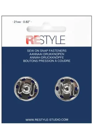 Aannaaidrukknopen 21mm zilver per 2 stuks Gecertificeerd