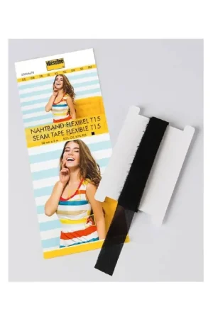 Vlieseline flexibel Naadband zwart 1.5cmx5m Populair