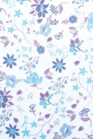 VF3 Voile Flowers Print Lavender Flowers Weekendaanbieding