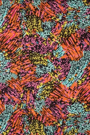 Viscose Chally Print Fuchsia Direct Verzonden