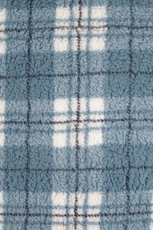 2144-1 Sherpa Print Blue Plaid Populair