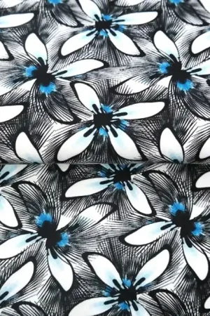 25912-09 Digitaal bedrukte jersey Print Eenvoudige Bloem Hete Deal