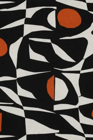 Weekendaanbieding Linen Viscose Abstract Cognac