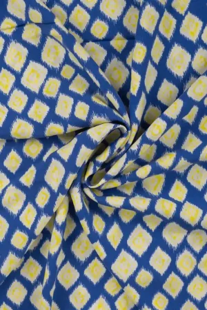 Viscose Chally Print Ikat Royal Flitsaanbieding