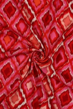 Viscose Radiance Digital Abstract Red Koopje