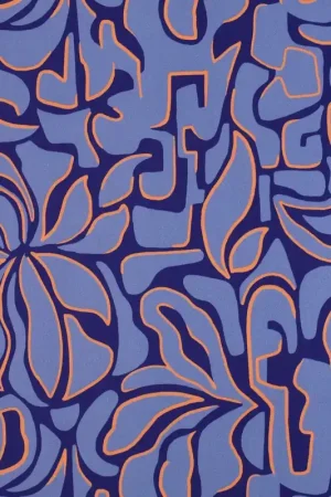 Viscose Rosella Stretch Abstract Cobalt Hete Deal