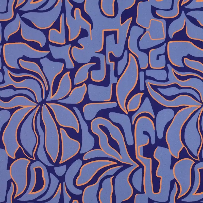 Viscose Rosella Stretch Abstract Cobalt Hete Deal