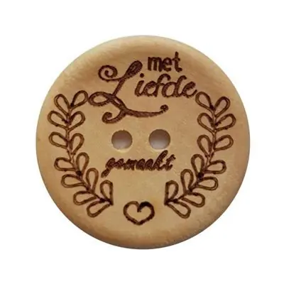 Tijdelijk Beschikbaar Knoop met liefde gemaakt 30mm. Zakje a 2 stuks