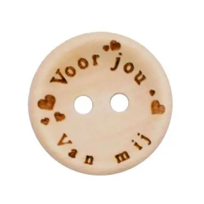 Superprijs Knoop voor jou van mij 20mm. Zakje a 4 stuks