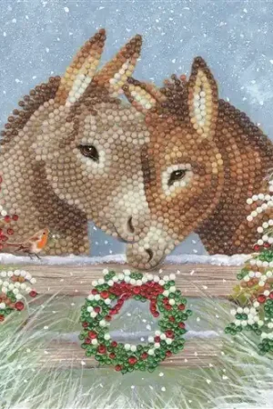 Actieprijs Crystal Card Kit | Diamond painting Donkey Love